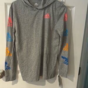 Adidas Grey Heather Hoodie Size L, NWT